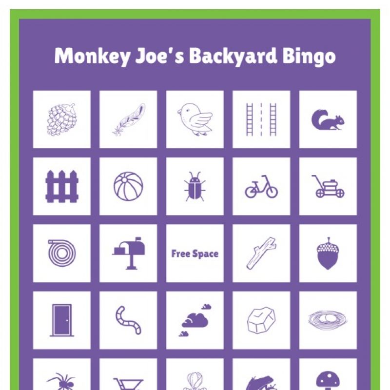 Coloring sheet - Monkey Joe's Backyard Bingo
