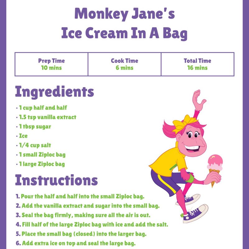 Coloring sheet - Monkey Jane's Ice Cream In A Bag