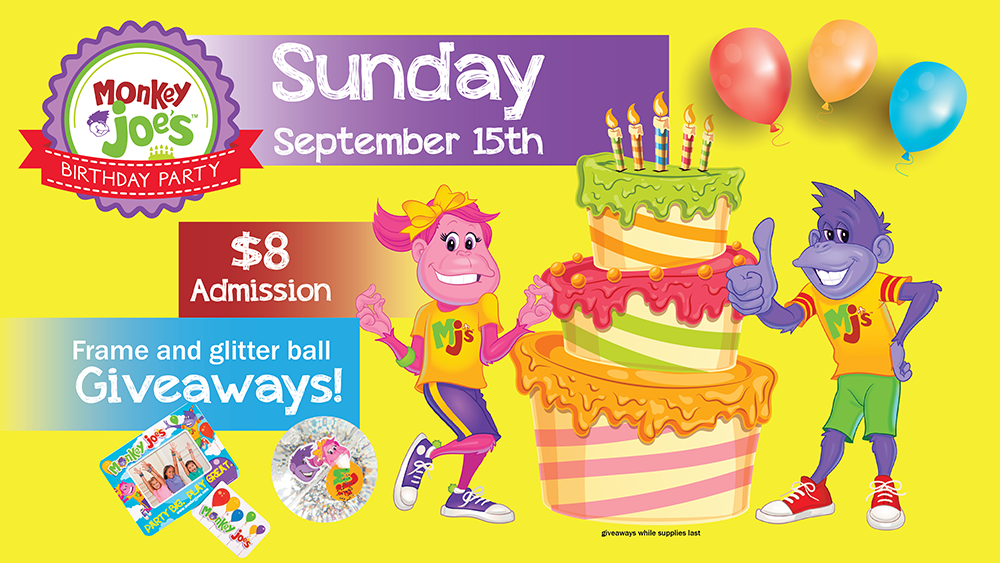 Celebrate Monkey Joe’s Birthday Party with Us! Monkey Joe's