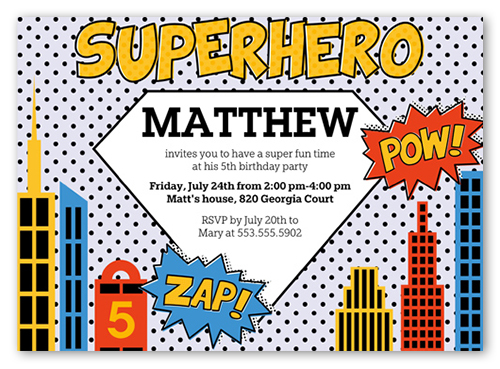 superhero birthday party invitations