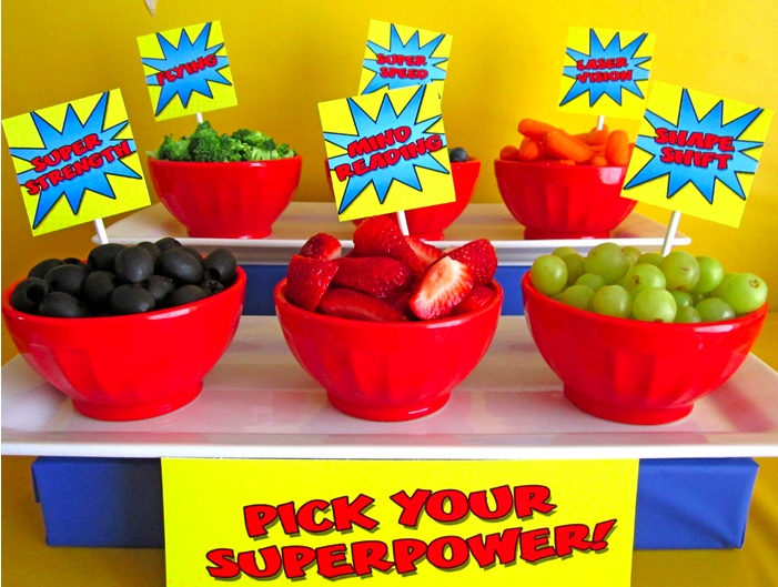 superhero birthday party  snacks